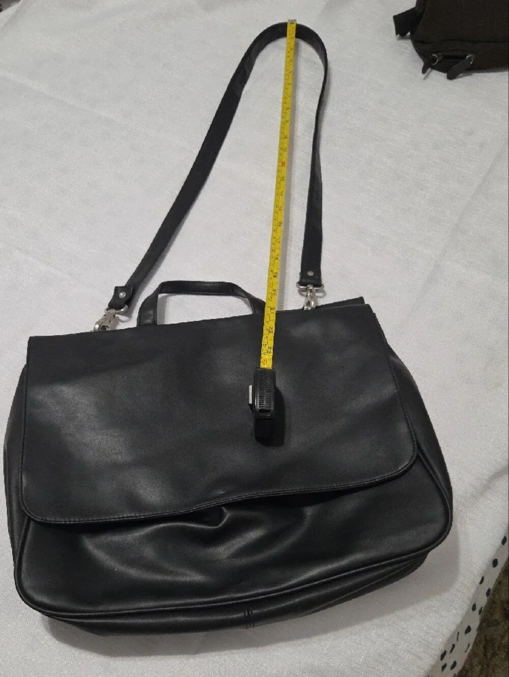 Unlisted by Kenneth Cole Black Leather Messenger Bag